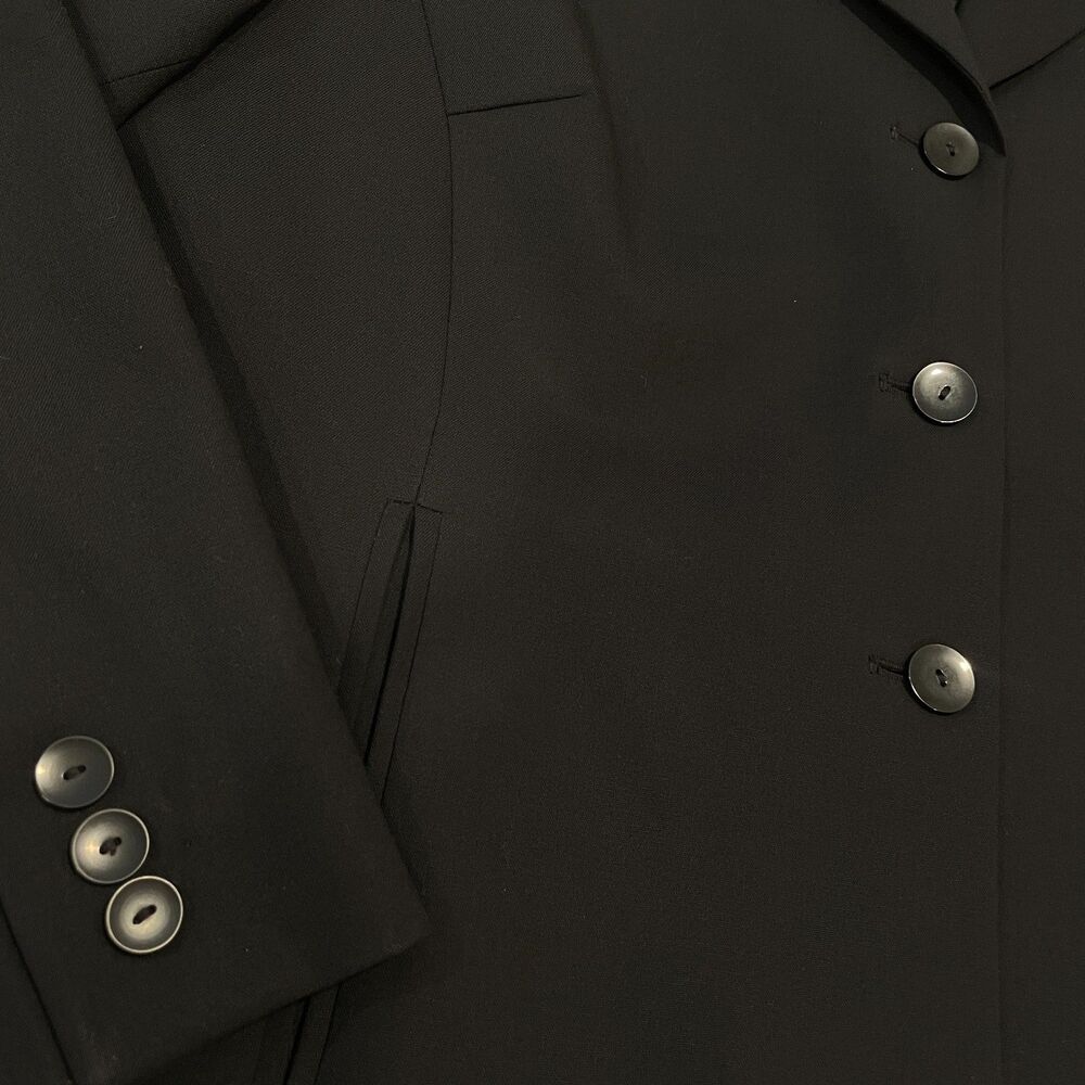 ~ Pendleton Blazer Black Stretch Wool 12p* No Tag Portland OR Vtg Lapel Pocket - Picture 2 of 15